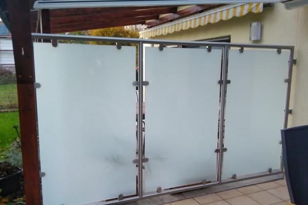 Trennwand Edelstahl mit Glas